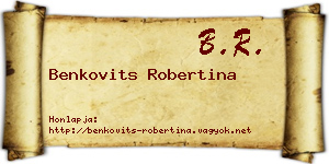 Benkovits Robertina névjegykártya